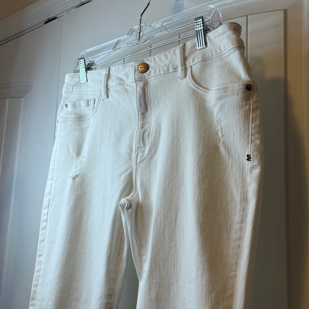 WARP+WEFT JFK New York City Skinny Jeans Women's‎ White Distressed Sz 32x29 - Picture 4 of 12